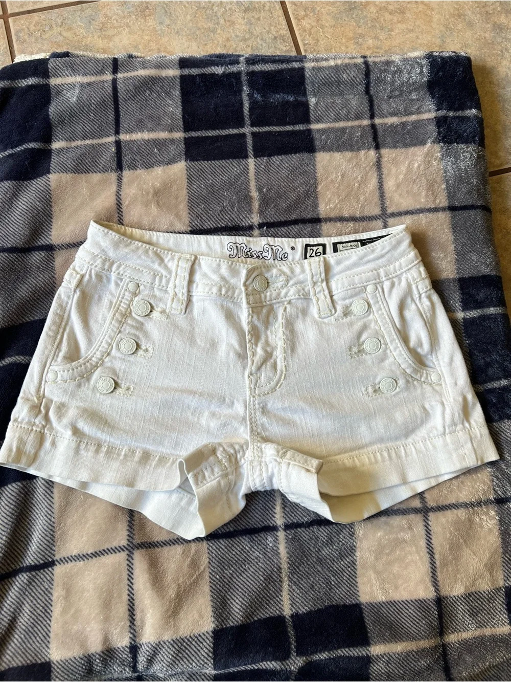 Miss Me White Denim Jean Shorts